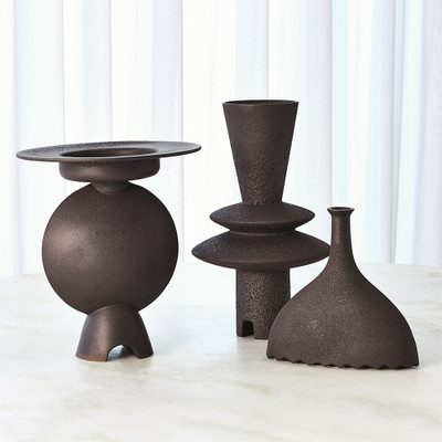Global Views Noelle Geometric Vase - Black
