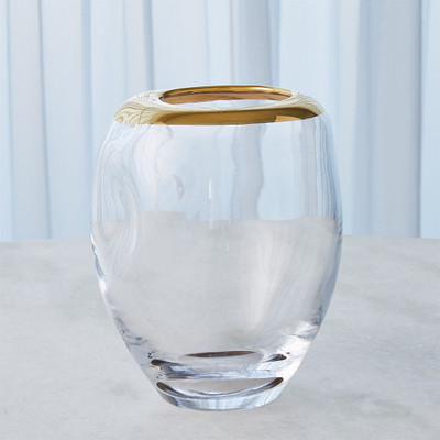 Global Views Organic Formed Vase - Gold Rim - Med