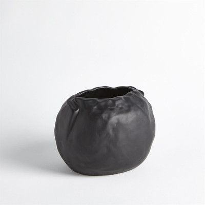 Global Views Petale Vase - Matte Black - Lg