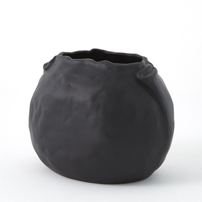 Global Views Petale Vase - Matte Black - Sm