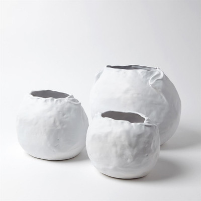 Global Views Petale Vase - Matte White - Sm