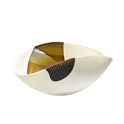 Global Views Pleated Bowl - Bronze Stripe - Sm