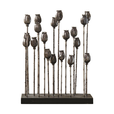 Global Views Poppy Pod Sculpture Multi - Iron