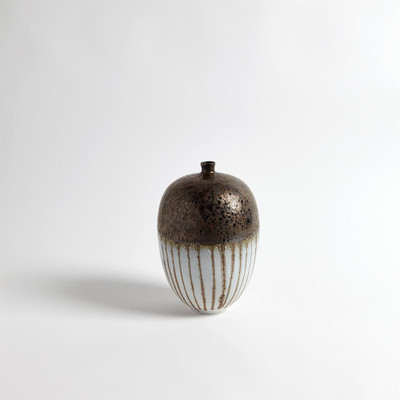 Global Views Reactive Bronze Stripe Vessel - Sm