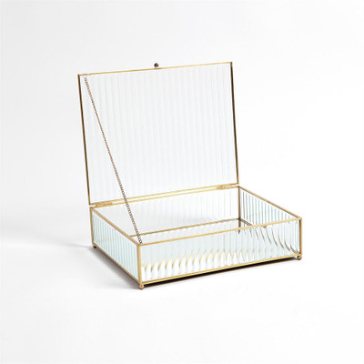 Global Views Reeded Glass Box - Clear - Sm