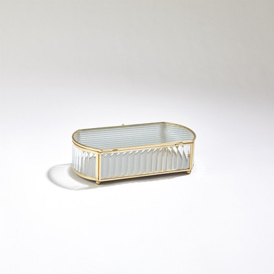 Global Views Reeded Glass Oval Box - Lg