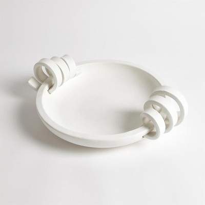 Ribbon Handle Compote - Matte White