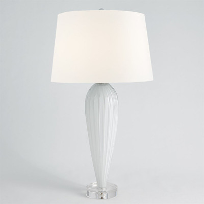 Global Views Teardrop Glass Lamp - White