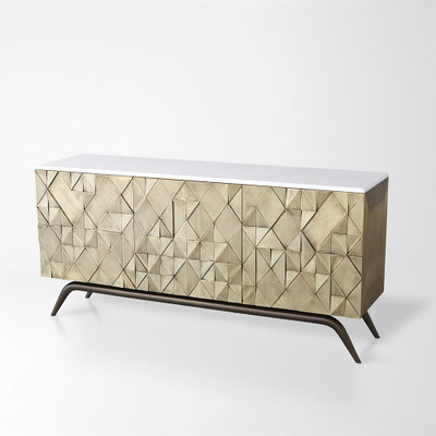 Global Views Triangle Cabinet - Brass