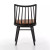 Four Hands Lewis Windsor Chair - Black Oak - Whiskey Saddle