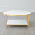 Global Views Circle/Square Cocktail Table - Gold w/ White Marble