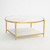 Global Views Circle/Square Cocktail Table - Gold w/ White Marble