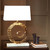 Global Views Swirl Lamp - Brass - White Marble
