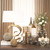 Global Views Swirl Lamp - Brass - White Marble