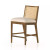 Four Hands Antonia Cane Armless Counter Stool - Solid Parawood - Savile Flax