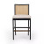 Four Hands Antonia Cane Armless Bar Stool - Brushed Ebony - Savile Flax