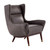 Arteriors Ophelia Lounge Chair Graphite Leather Dark Walnut