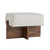 Arteriors Tuck Ottoman Bone Linen