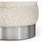 Interlude Home Charlize Stool - Faux Shearling/ Nickel