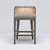 Interlude Home Palms Counter Stool - Grey Ceruse/ Straw