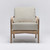 Interlude Home Delray Lounge Chair - White Ceruse/ Hemp