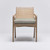 Interlude Home Delray Arm Chair - White Ceruse/ Hemp