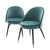 Eichholtz Cooper Dining Chair - Roche Turquoise Velvet - Set Of 2