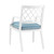 Eichholtz Paladium Outdoor Dining Chair - With Arm White Sunbrella Mineral Blue