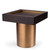 Eichholtz Otus Side Table - Square Mocha Oak Veneer Brushed Brass