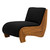 Noir Portofino Chaise - Teak With Black Cotton