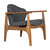 Noir Vittorio Chair With Grey Fabric