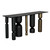 Noir Figaro Console - Black Metal And Aged Brass Finish