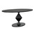 Noir Katana Oval Dining Table - Black Metal