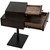 Noir Enola Side Table - Ebony Walnut With Steel Base