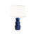 Worlds Away Three Tier Ceramic Table Lamp - White Linen Shade - Navy