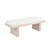 Worlds Away Channeled Seat Bench - Cerused Oak Base - Performance White Linen