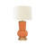 Worlds Away Handpainted Gourd Shape Tole Table Lamp - Orange - Gold Detail