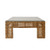 Worlds Away Wide Leg Rattan Coffee Table - Glass Top