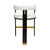 Worlds Away Modern Wooden Accent Bar Stool - White Linen Upholstery