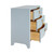 Worlds Away Curved Front Chest - Three Drawers - White Light Blue Textured Linen - Satin Brass Ring Hardware