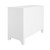 Worlds Away Curved Front Chest - Three Drawers - White Textured Linen - Satin Brass Ring Hardware