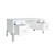 Worlds Away Four Drawer Desk - White Lacquer - Nickel Base