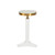 Worlds Away Round Cigar Table - Antique Brass Detail And Mirror Top - White Lacquer