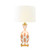 Worlds Away Handpainted Tole Table Lamp - Coral Ikat Pattern