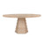 Worlds Away Tapering Hexagonal Base - Round Top Dining Table - Cerused Oak