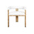 Worlds Away Modern Chair - Burl Wood - White Linen Upholstery