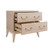 Worlds Away Sabre Leg 2 Drawer Side Table - Brass Swing Handle - Cerused Oak