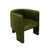 Worlds Away Three Leg Fully Upholstered Barrel Chair - Olive Velvet