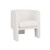 Worlds Away Three Leg Fully Upholstered Barrel Chair - White Boucle