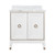 Worlds Away Bath Vanity - Matte White Lacquer - Antique Brass Detail, White Marble Top, And Porcelain Sink
